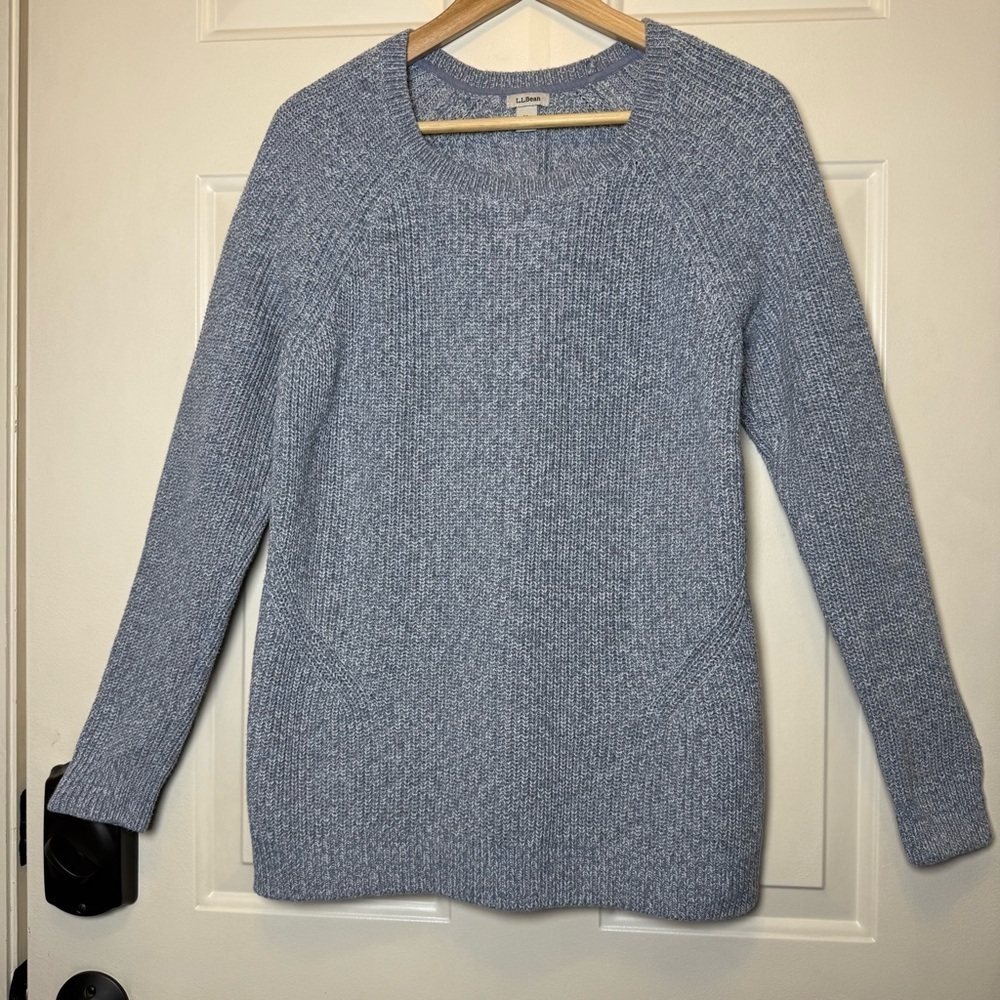 L.L. Bean Women’s XL Heathered Blue Crewneck Sweater Raglan Sleeves #290416